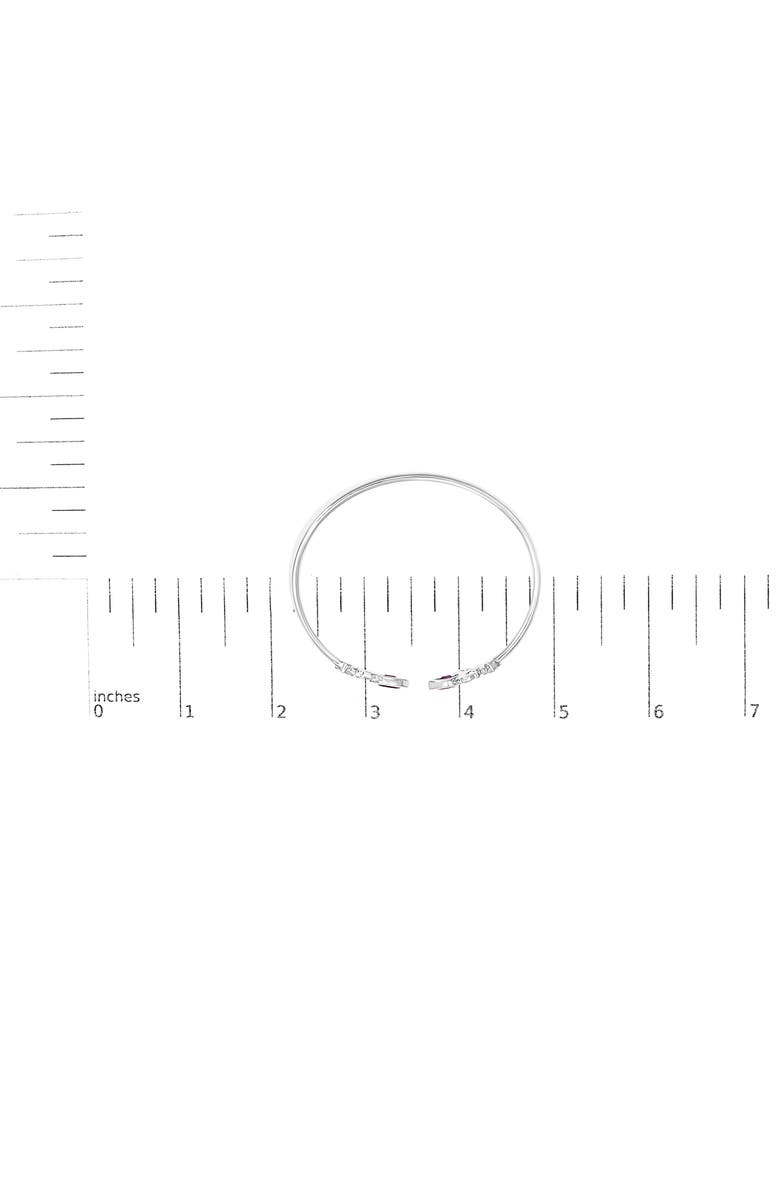 Haus of Brilliance Silver 8X4MM Marquise Purple Amethyst and Diamond Bangle, Alternate, color, White