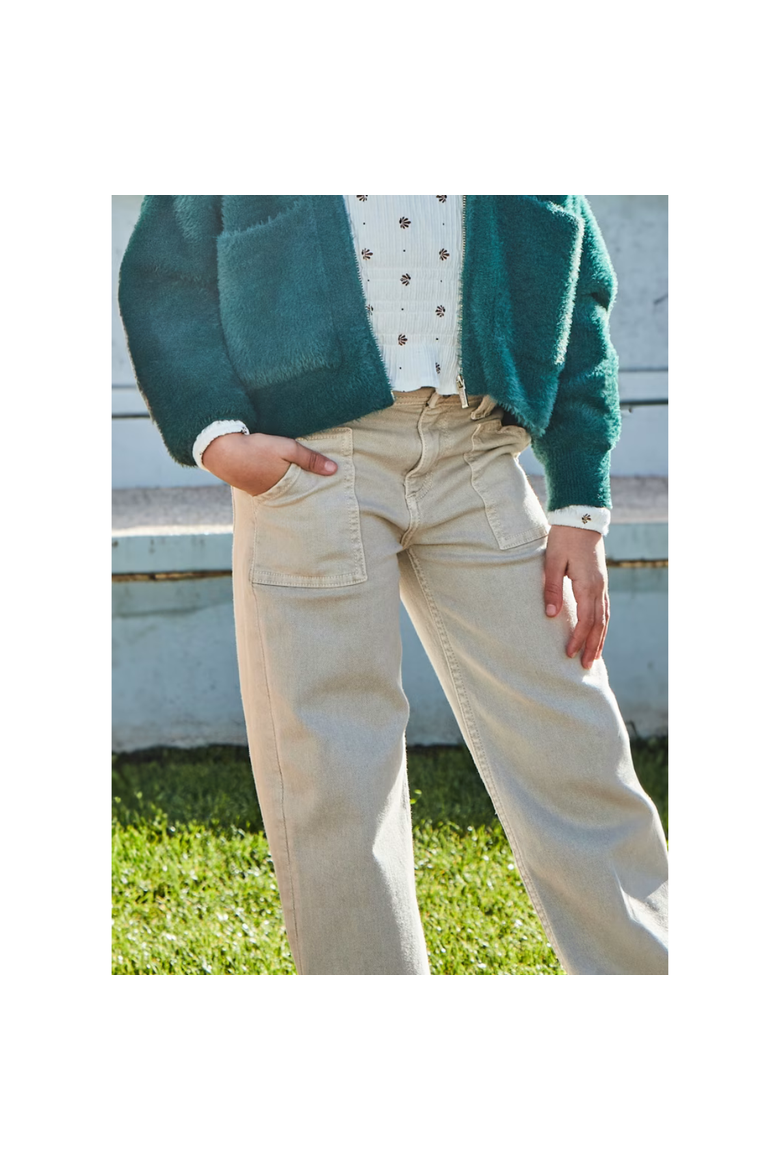 Flared Twill Pants, Alternate, color, Greige