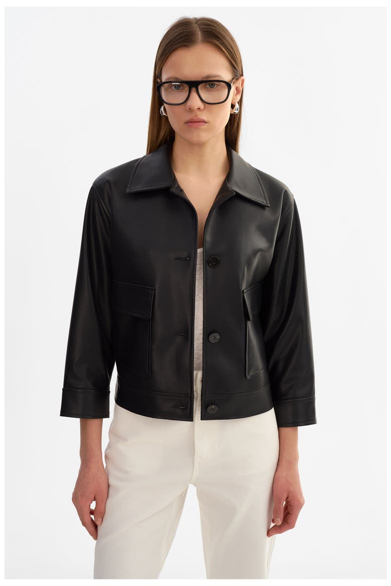 Elara | Faux Leather Jacket, Alternate, color, Black