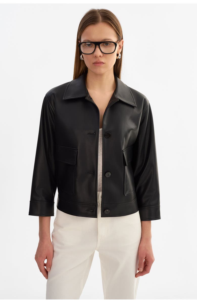 LAMARQUE Elara | Faux Leather Jacket, Alternate, color, Black