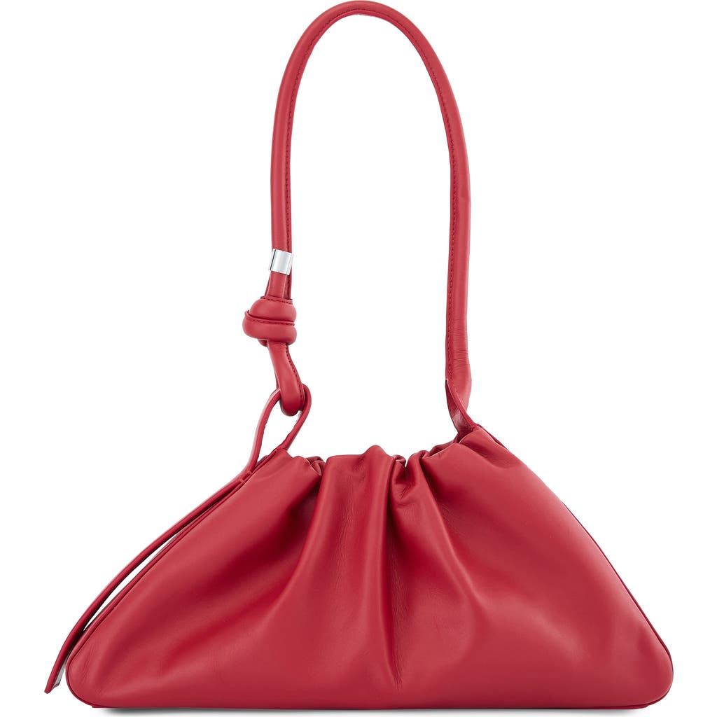 Behno Tina Ruched Leather Baguette Shoulder Bag