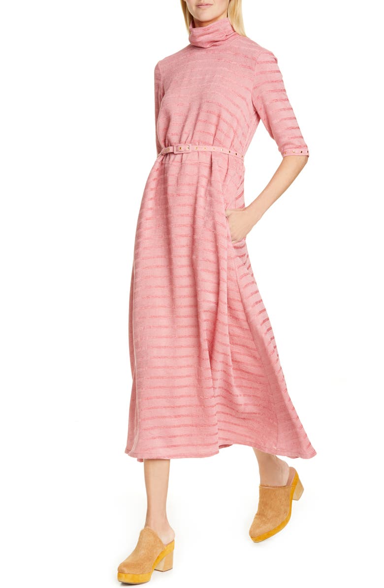 Rachel Comey Sola Mock Neck Midi Dress, Alternate, color, 