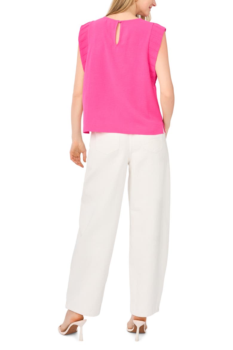 Pleat Sleeve Shell Top, Alternate, color, POMEGRANATE PINK