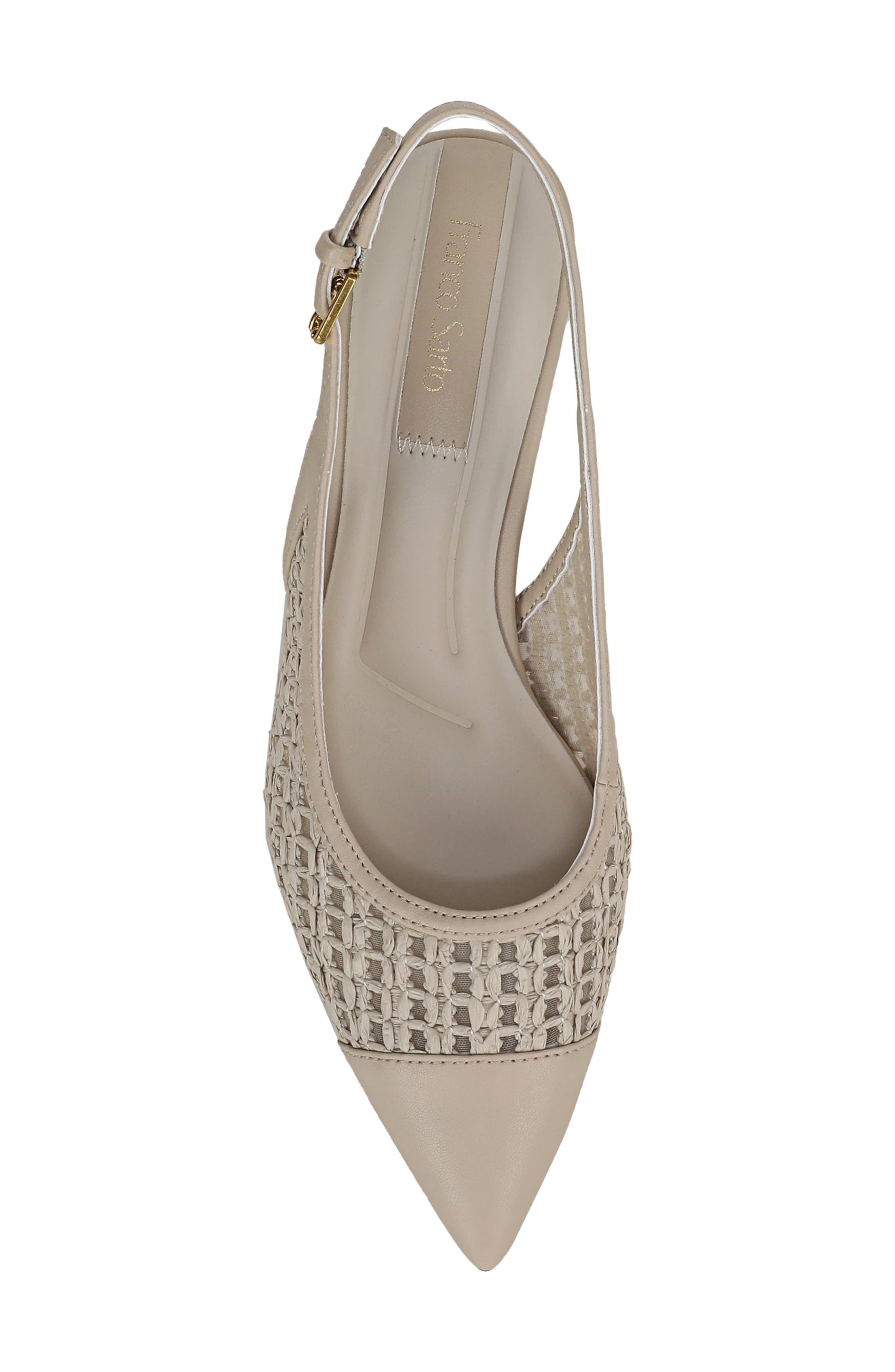 Racer Slingback Pointed Toe Pump, Alternate, color, ALABASTER