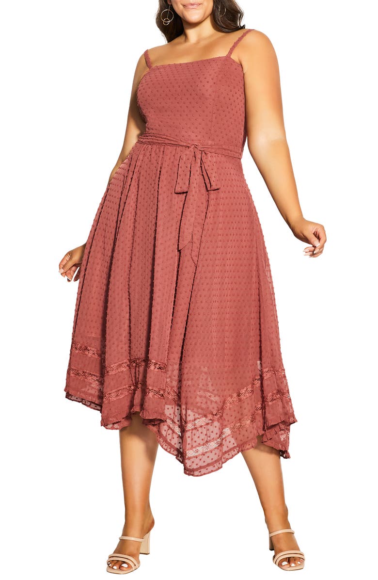 City Chic Flirty Nature Midi Dress, Main, color, 