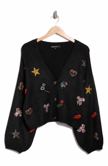 BLANKNYC Embellished Appliqué Cardigan