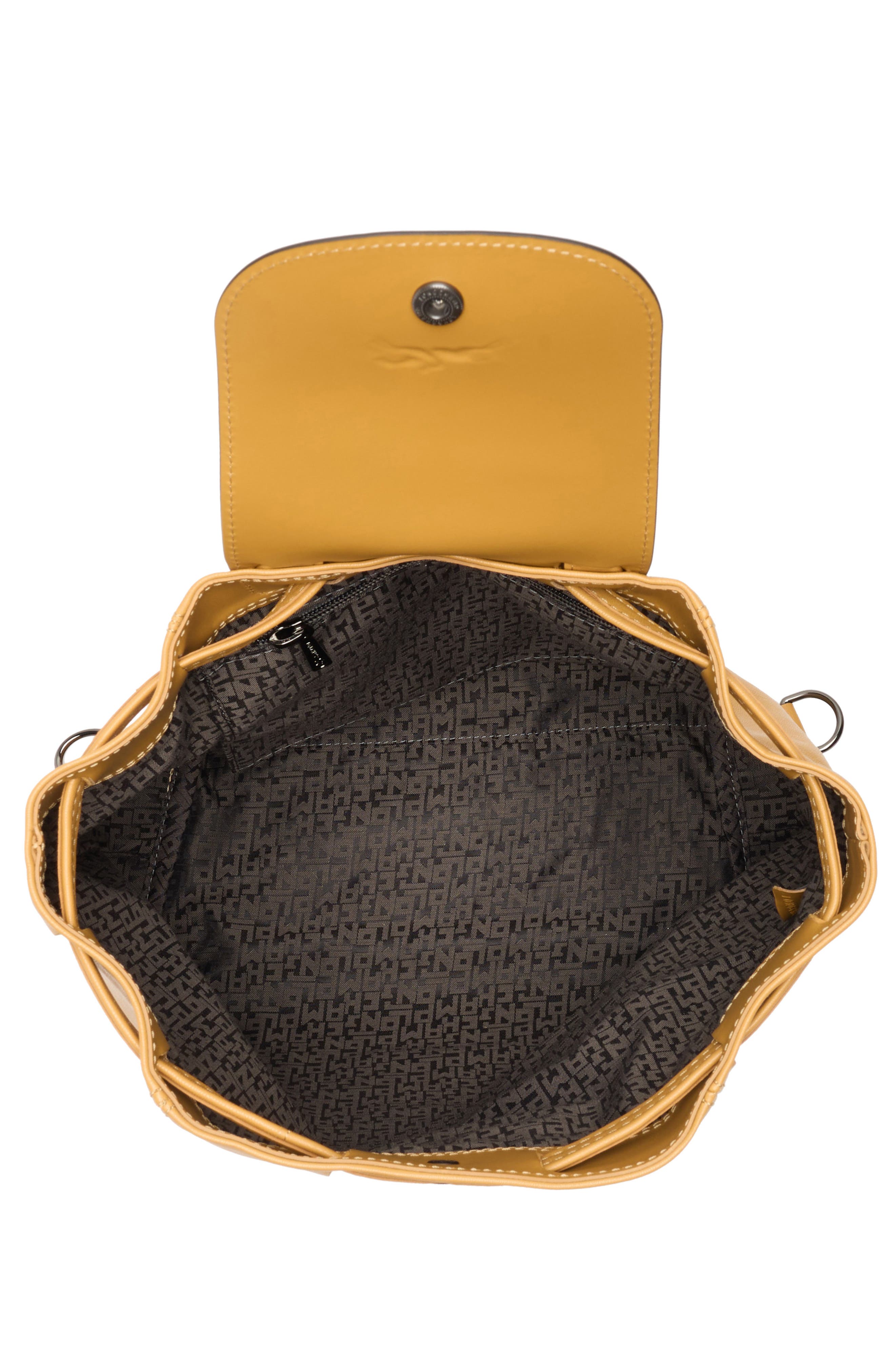 Longchamp Le Pliage Leather Backpack, Alternate, color, Honey