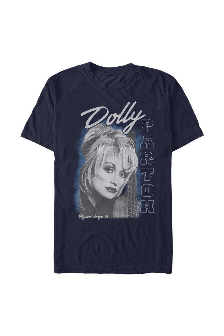Men's Dolly Parton Guitar Portrait  Graphic T-Shirt, Main, color, Navy Blue