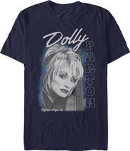 DOLLY PARTON Men's Dolly Parton Guitar Portrait Graphic T-Shirt