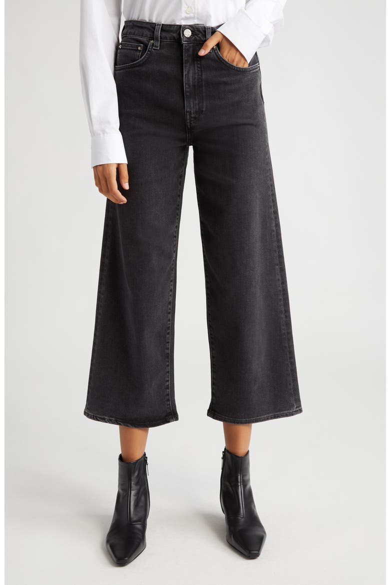 High Waist Crop Flare Jeans, Main, color, GREY WASH