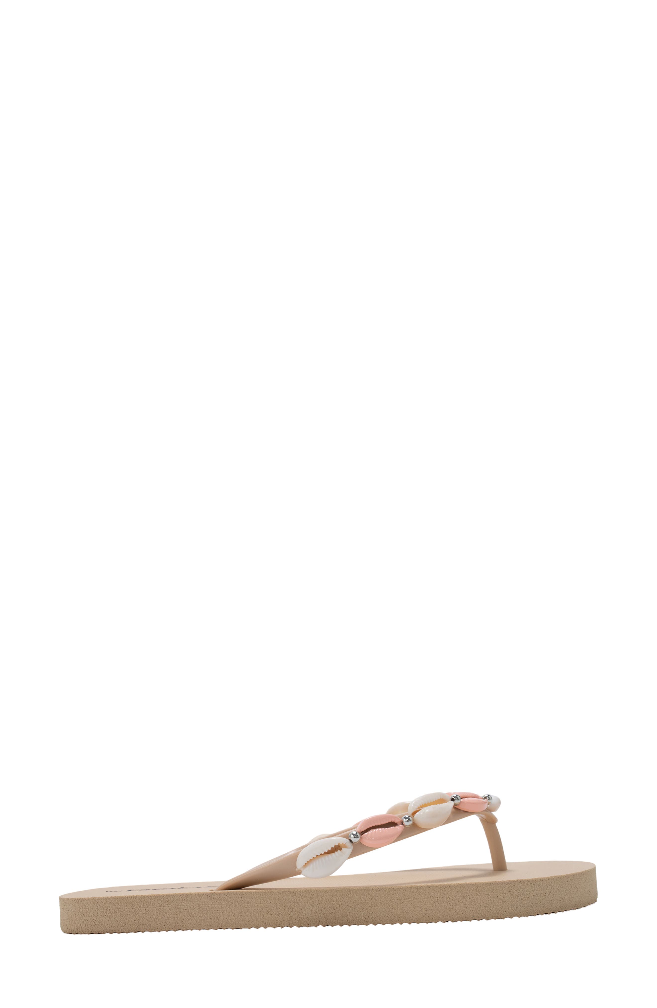 Seashell Flip Flop, Alternate, color, NUDE