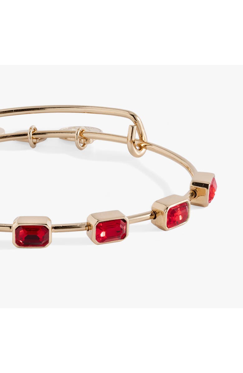 Alex and Ani July Birthstone Emerald Cut Bangle, Alternate, color, Gold