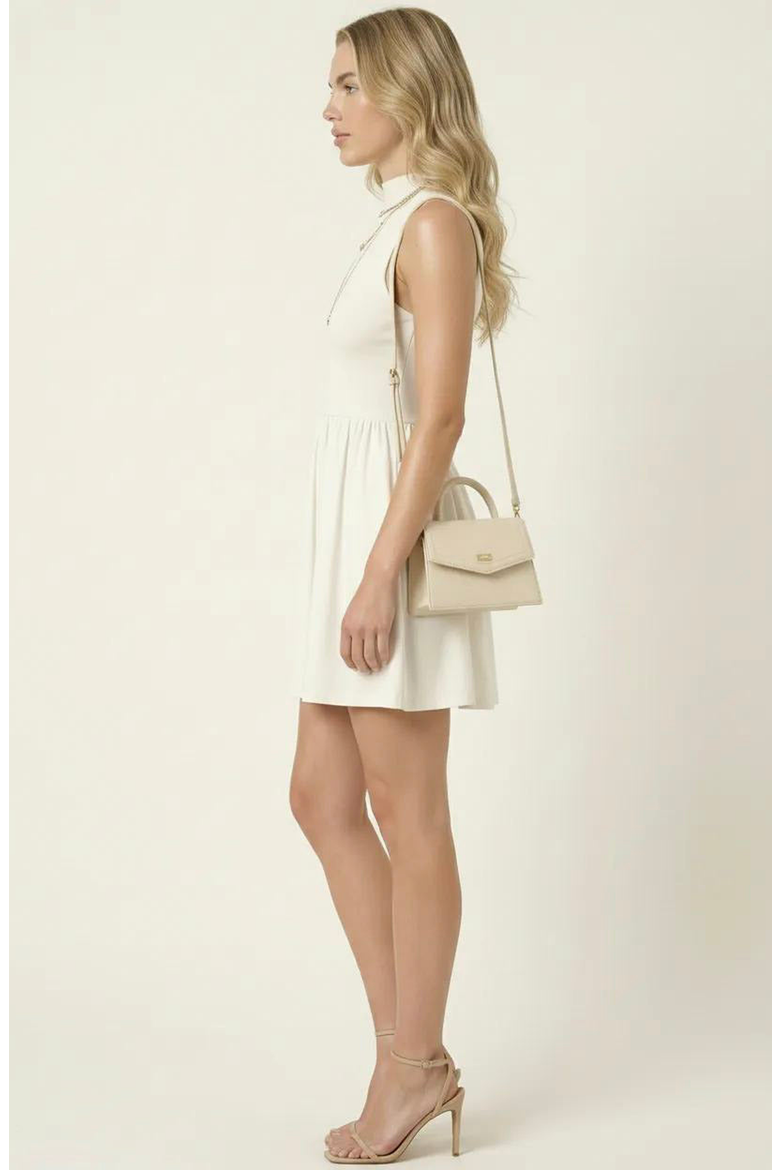Mock Neck Sleeveless Mini Dress, Alternate, color, Ivory