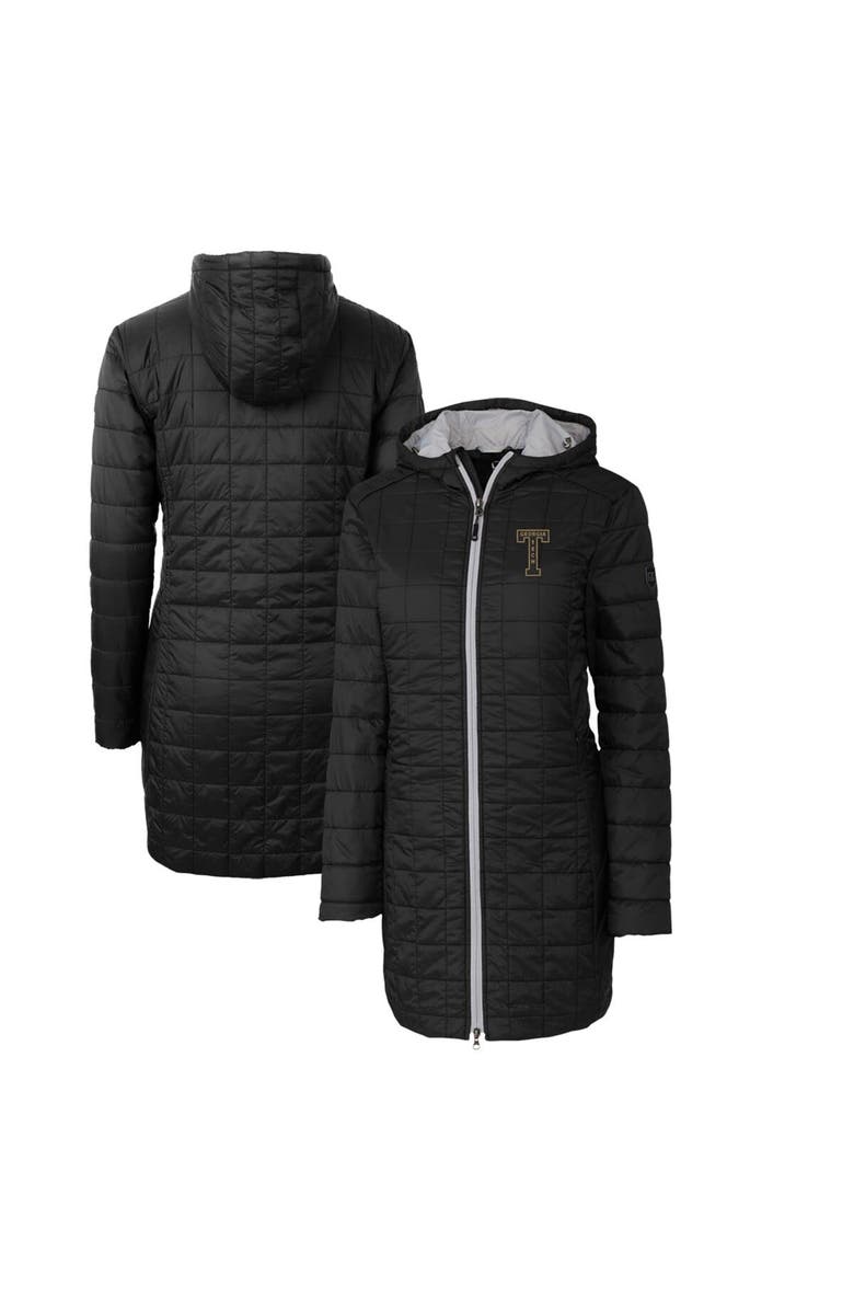 Cutter & Buck Women's Cutter & Buck Black Georgia Tech Yellow Jackets Vault Rainier Primaloft Eco Hooded Long Coat, Main, color, 