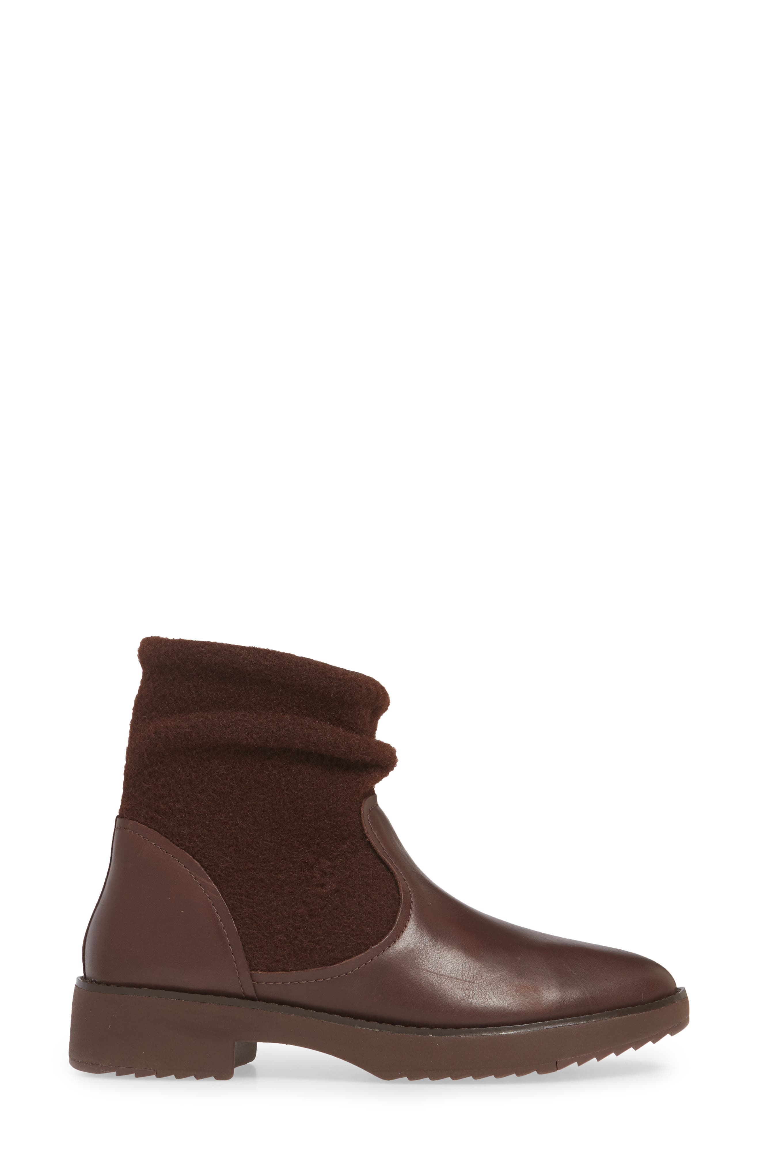Nisse Mixed Media Bootie, Alternate, color, CHOCOLATE BROWN LEATHER