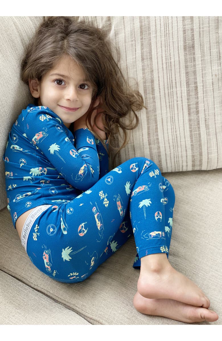 Bellabu Bear Kids' Monaco Two-Piece Fitted Pajamas, Alternate, color, Monaco Blue