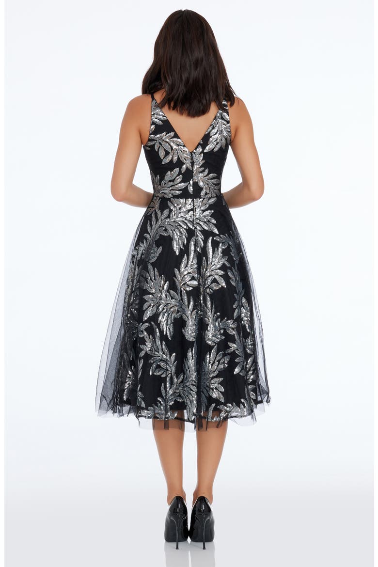Courtney Sequin Lace Cocktail Dress, Alternate, color, SILVER MULTI