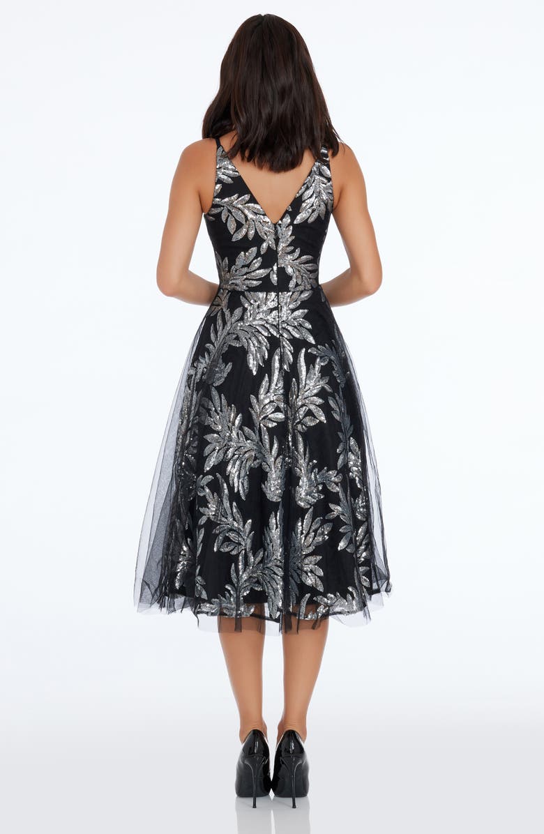 Dress the Population Courtney Sequin Lace Cocktail Dress, Alternate, color, Silver Multi