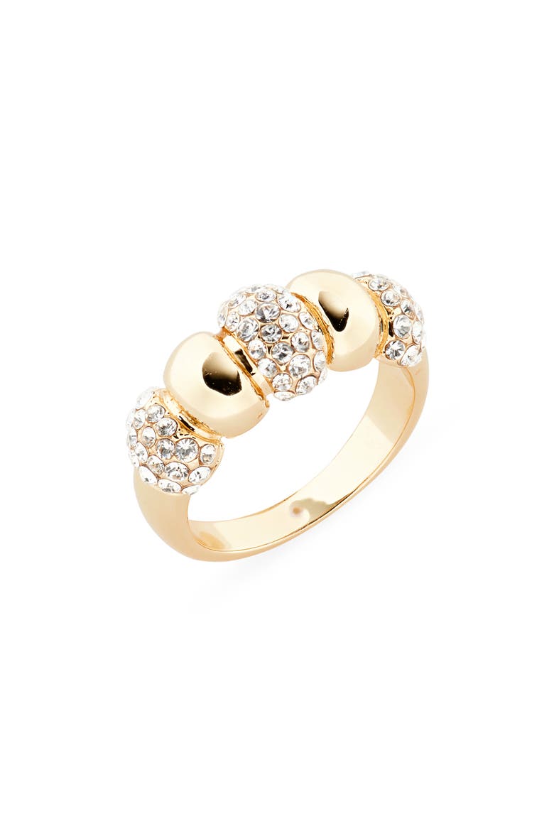 Pavé Crystal Bubble Ring, Main, color, CLEAR / GOLD