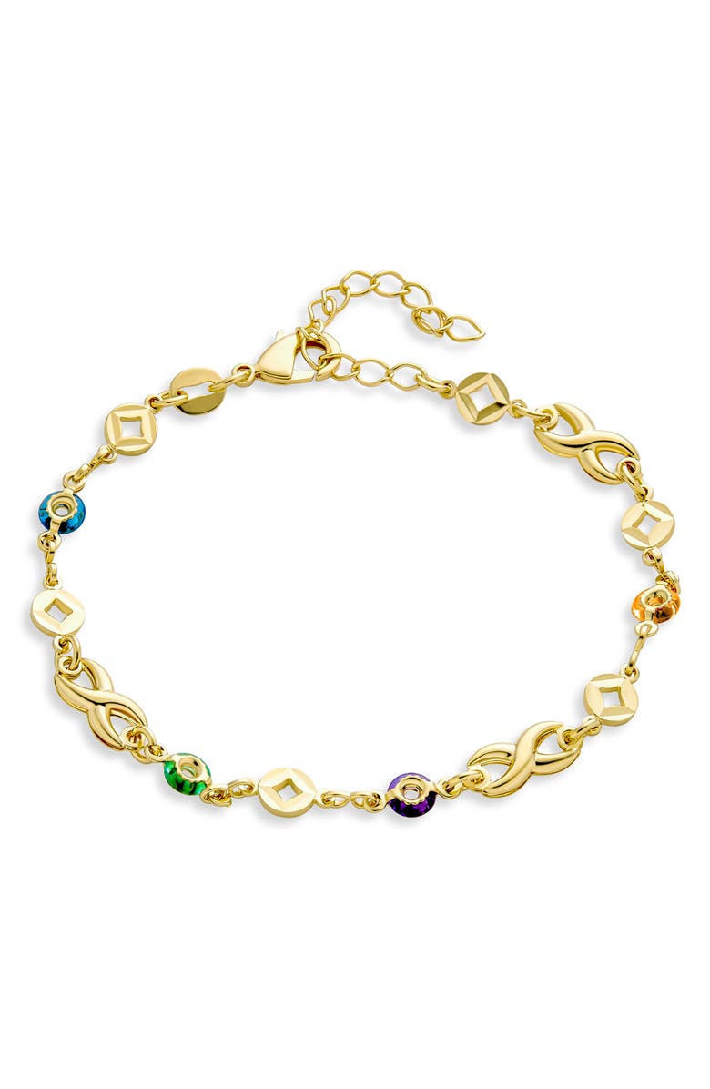 BLING JEWELRY Crystal Love Infinity Anklet, Main, color,