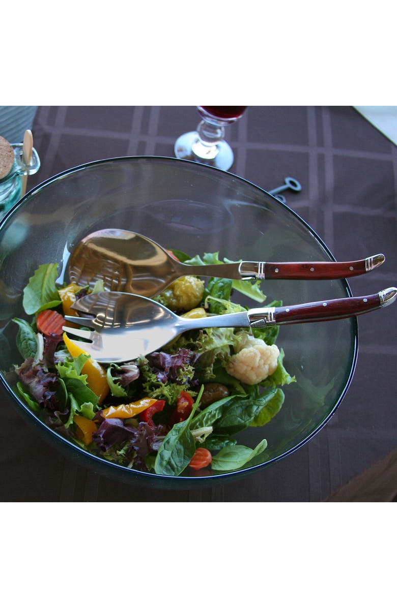 FRENCH HOME 2-Piece Laguiole Connoisseur Rosewood Salad Servers, Alternate, color, Wood Grain