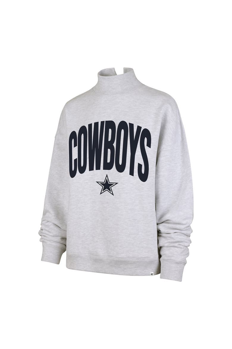 Women's '47  Gray Dallas Cowboys Subtle Muse Mock Neck Sweatshirt, Alternate, color, Gray
