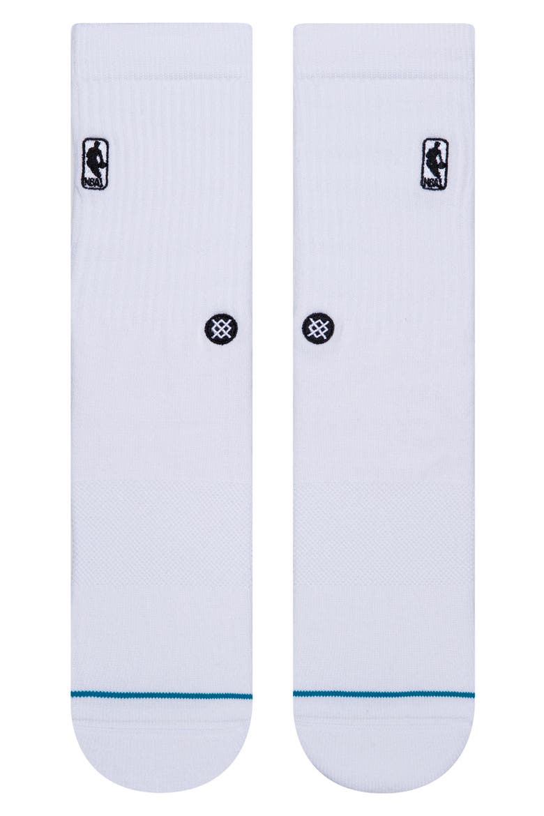NBA Logoman St Crew Socks, Alternate, color, WHITE
