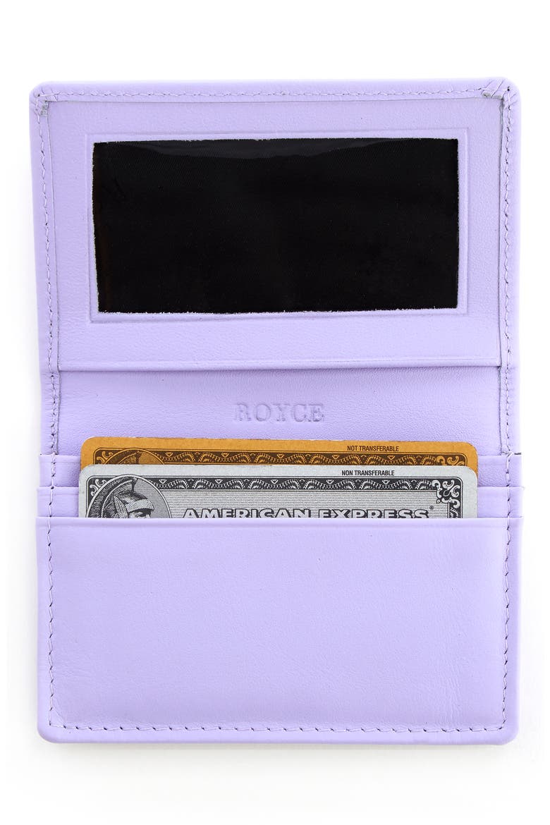Leather Card Case, Alternate, color, LAVENDER- GOLD FOIL