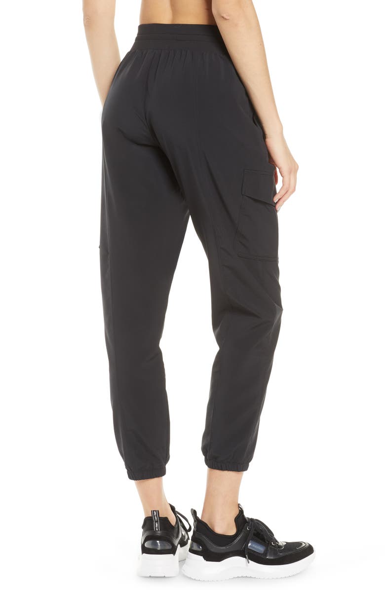 Zella Getaway Cargo Pants, Alternate, color, Black