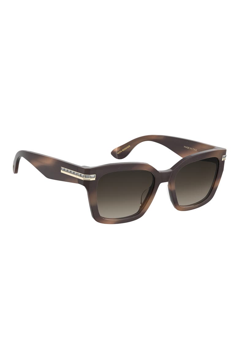 54mm Gradient Polarized Square Sunglasses, Alternate, color, HAVANA BROWN/ BROWN SF