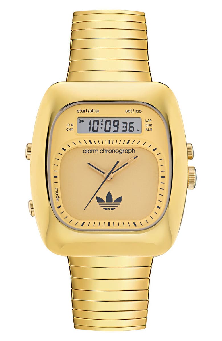 adidas AO Style Chronograph Bracelet Watch, 37mm, Main, color, Gold