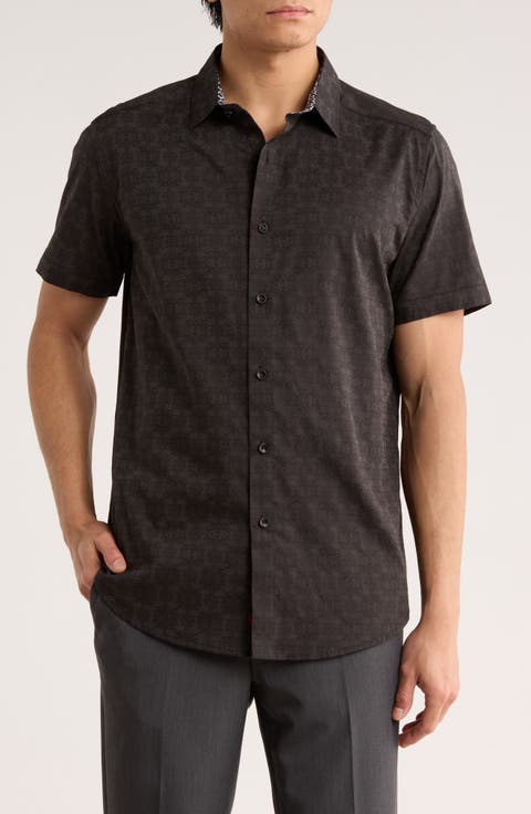 Short Sleeve Cotton Button-Up Shirt