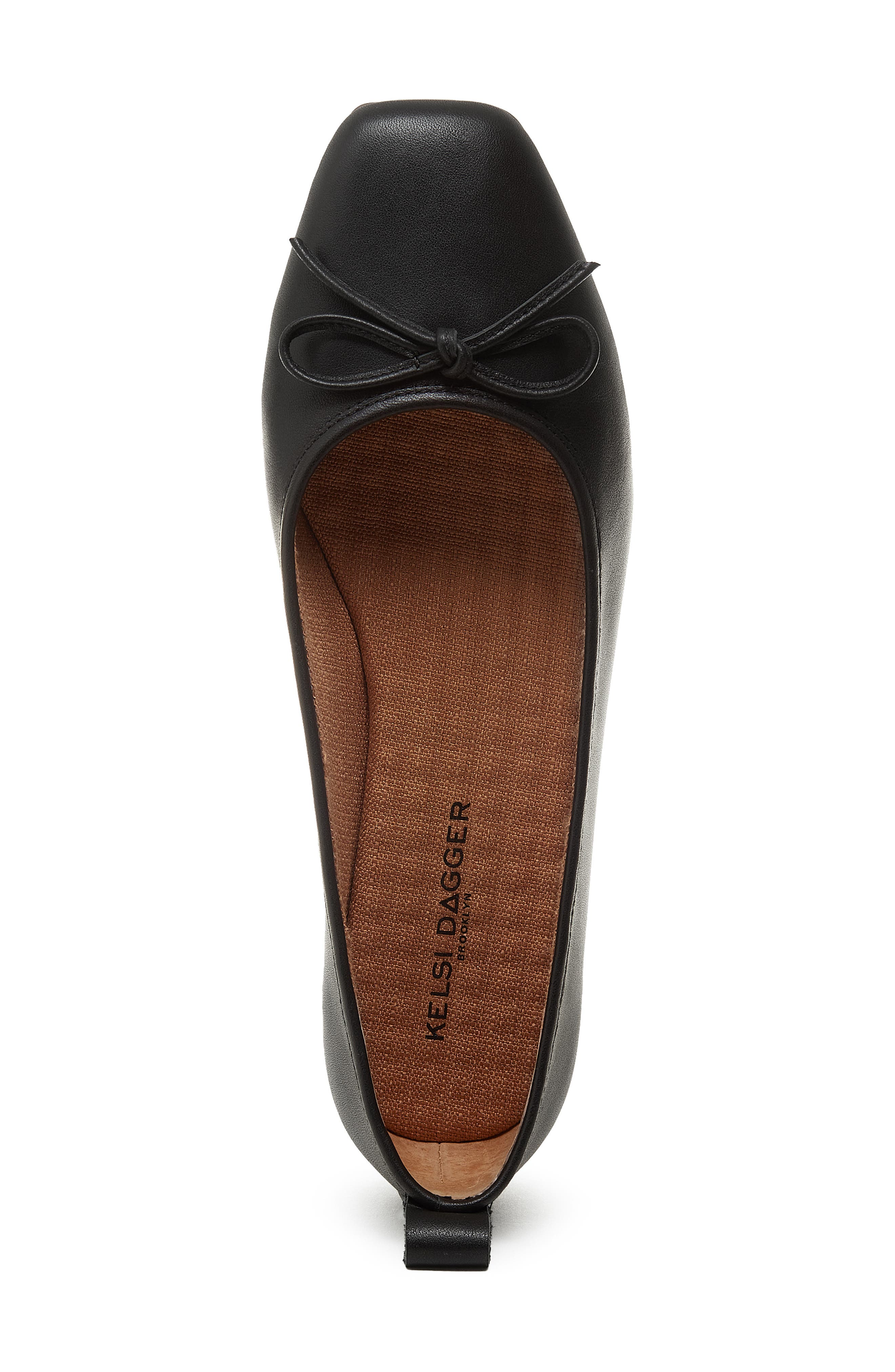 Kelsi Dagger Brooklyn Frankie Square Toe Ballet Flat, Alternate, color, Black Leather