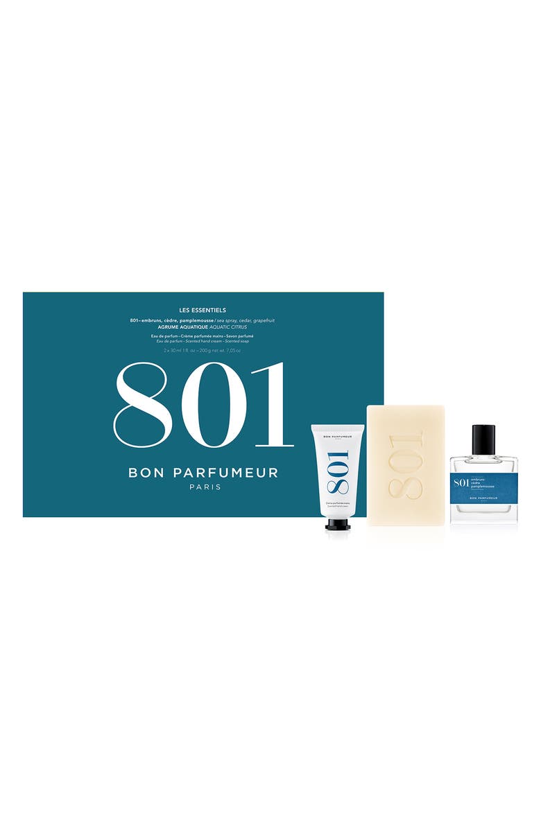 Bon Parfumeur 801 Sea Spray, Cedar & Grapefruit Eau de Parfum Set $90 Value, Main, color, 