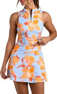 La Blanca Outline Floral Half Zip Performance Tank