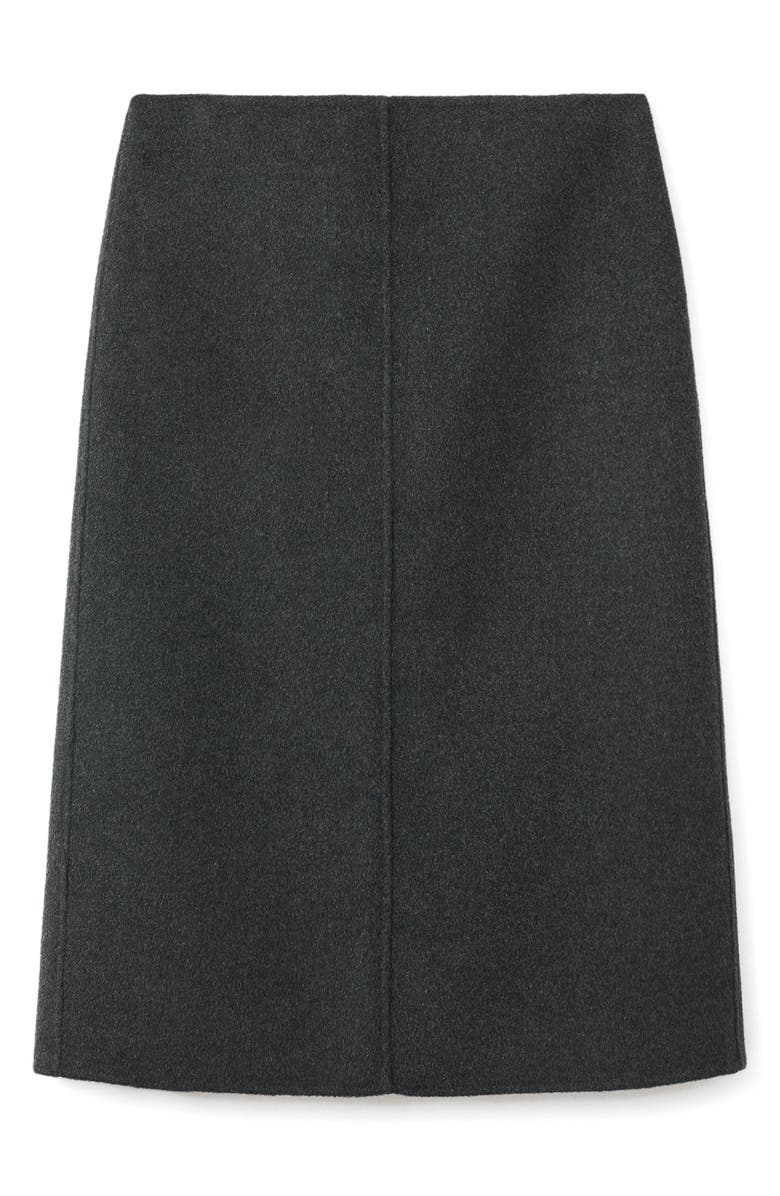 MANGO Selection Wool Blend Midi Skirt, Main, color, Gray