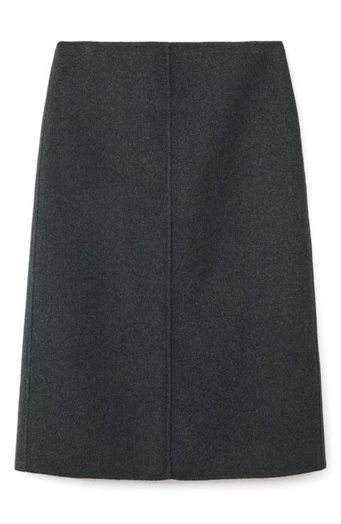 Selection Wool Blend Midi Skirt