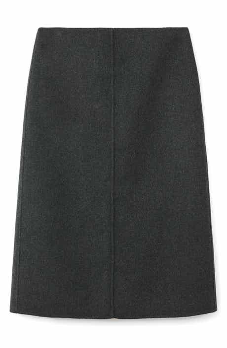 MANGO Selection Wool Blend Midi Skirt