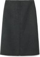 MANGO Selection Wool Blend Midi Skirt