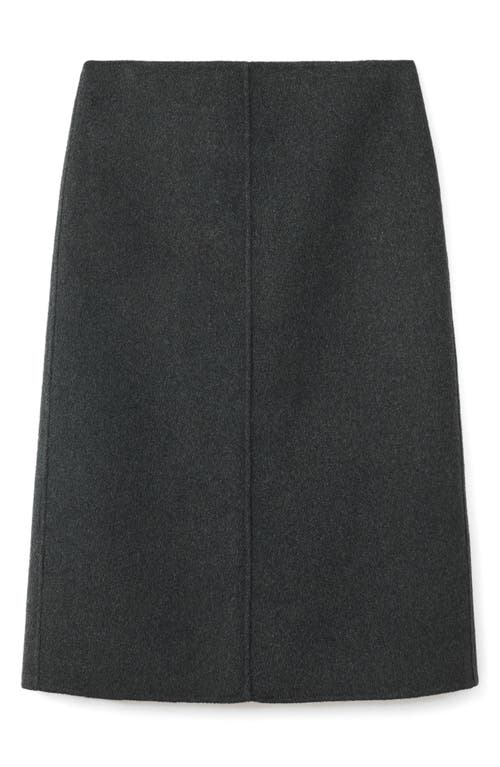 Mango Wool Blend Midi Skirt In Gray