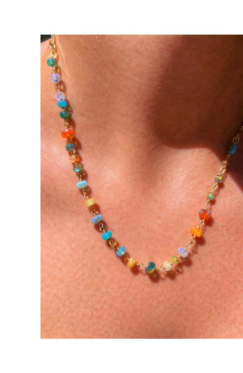 NATIVE GEM Neon Rainbow Opal Necklace, Alternate, color, Pink