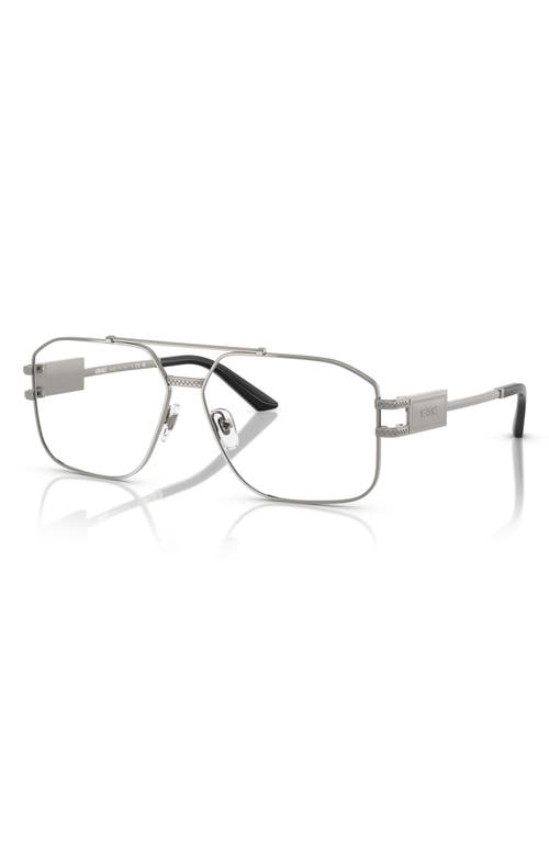 Versace 57mm Irregular Square Optical Glasses In Gunmetal