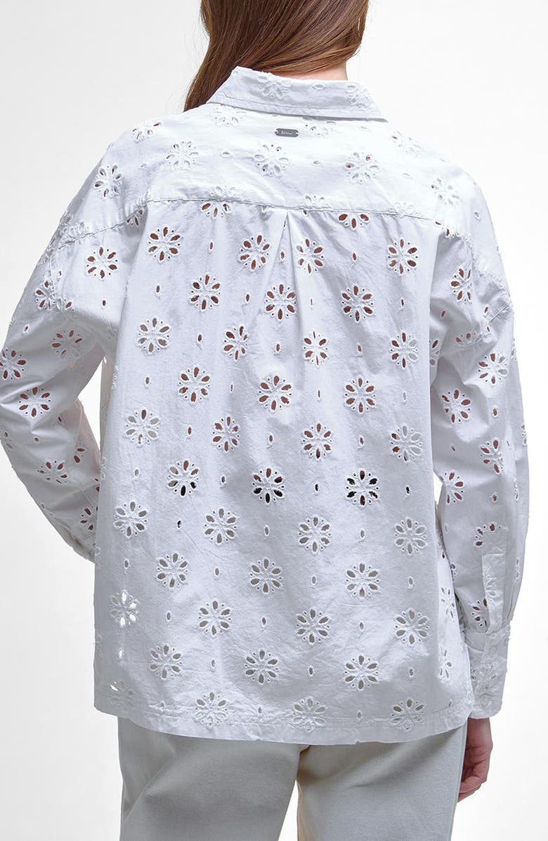 Barbour Melissa Embroidered Cotton Shirt, Alternate, color, White