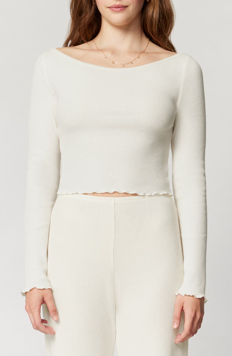 Florence by Mills Off the Shoulder Long Sleeve Crop Top, Main, color, Jet Stream