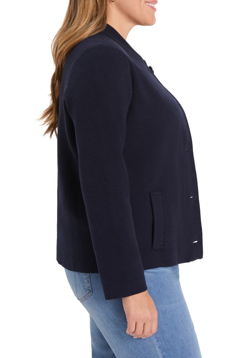 Knit Bomber Jacket, Alternate, color, DARK INDIGO