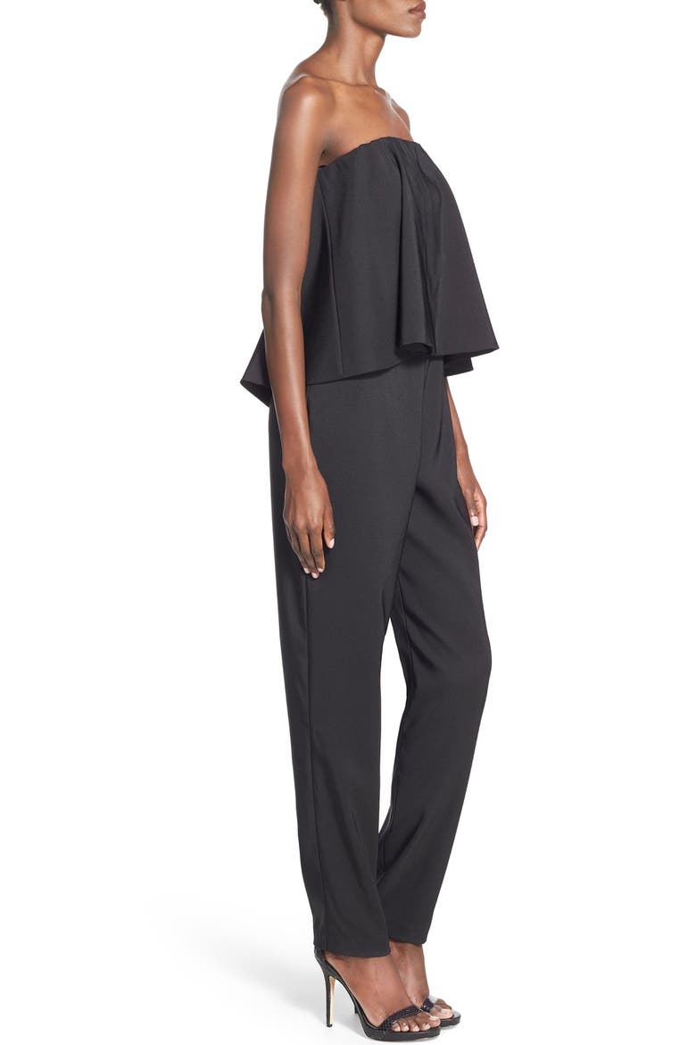 Strapless Overlay Jumpsuit, Alternate, color, BLACK