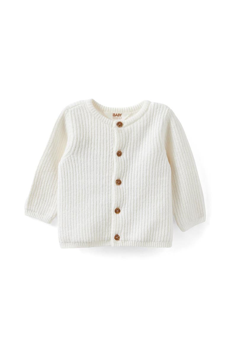 Cotton On Kids Baby Organic Knit Cardigan, Main, color, Milk Little And Loved