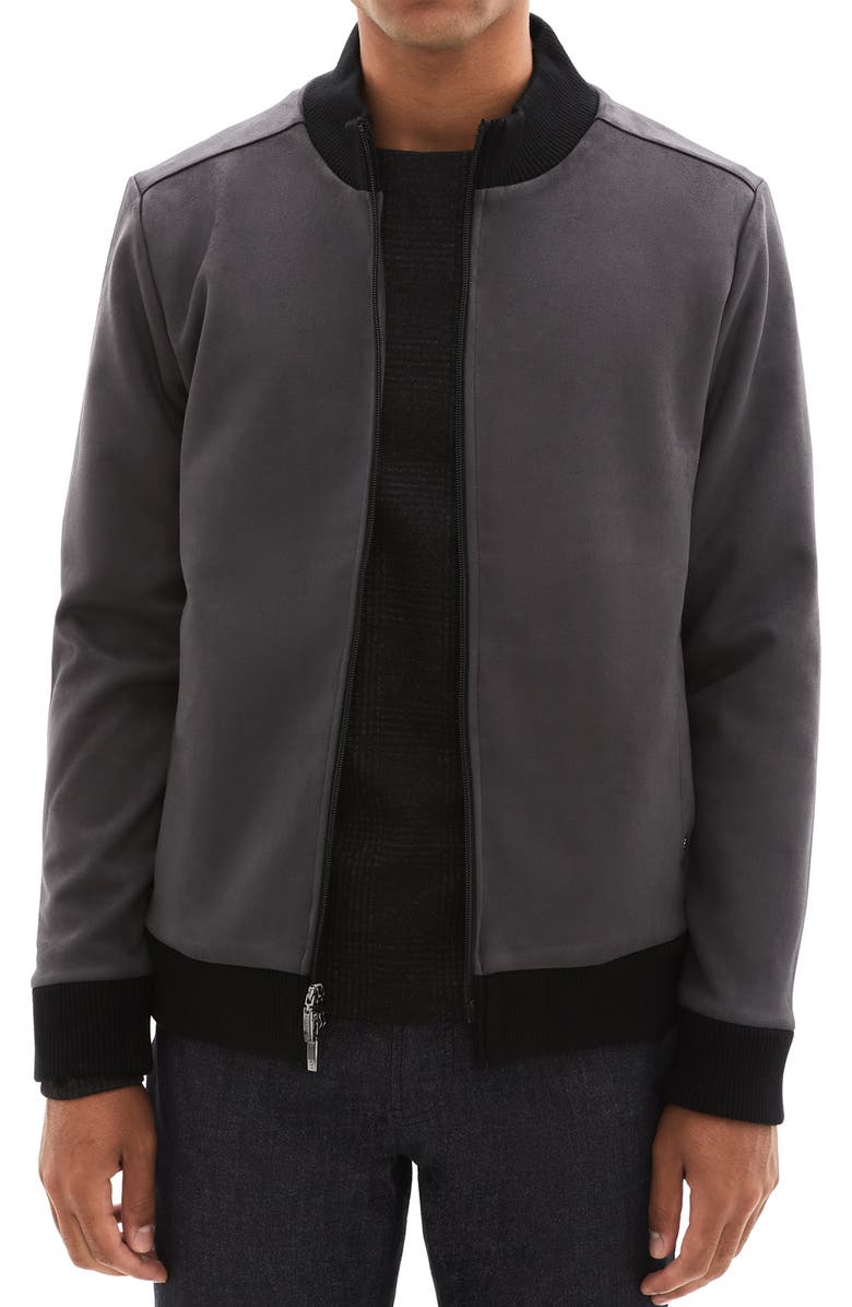 Robert Barakett Lachine Faux Suede Jacket, Main, color, Smoke