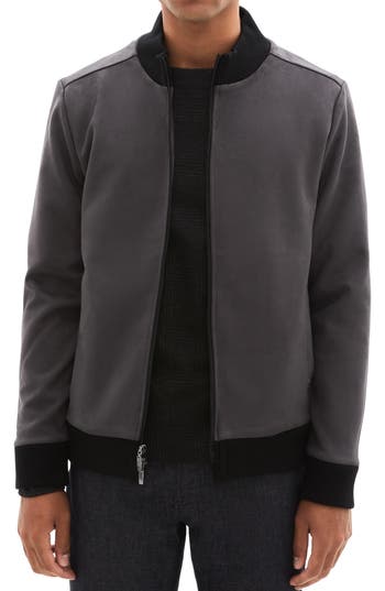 Robert Barakett Lachine Faux Suede Jacket In Gray