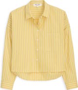 Alex Mill Jo Oxford Stripe Crop Cotton Button-Up Shirt
